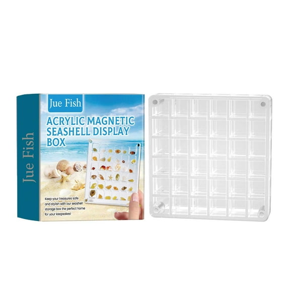 2024 New - Acrylic Magnetic Shells Display Box Display Storage Box High Transparency Collection Decorative Specimen Multi-functional Transparent Box