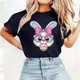 thumbnail image 3 of Camisetas de Manga Larga de las Mujeres Pascua Impresión Cuello Redondo Suelto Casual Suave Poliéster Primavera Verano Vacaciones Suéter Tops, 3 of 8