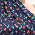 thumbnail image 4 of Colorful Dinosaurs Rockets Pattern Blanket,Comfortable Soft Lamb Wool Throw Blanket,All Season,Warm Lightweight Blankets for Sofa Bed Couch Living Room Chair,50"x60", 4 of 4