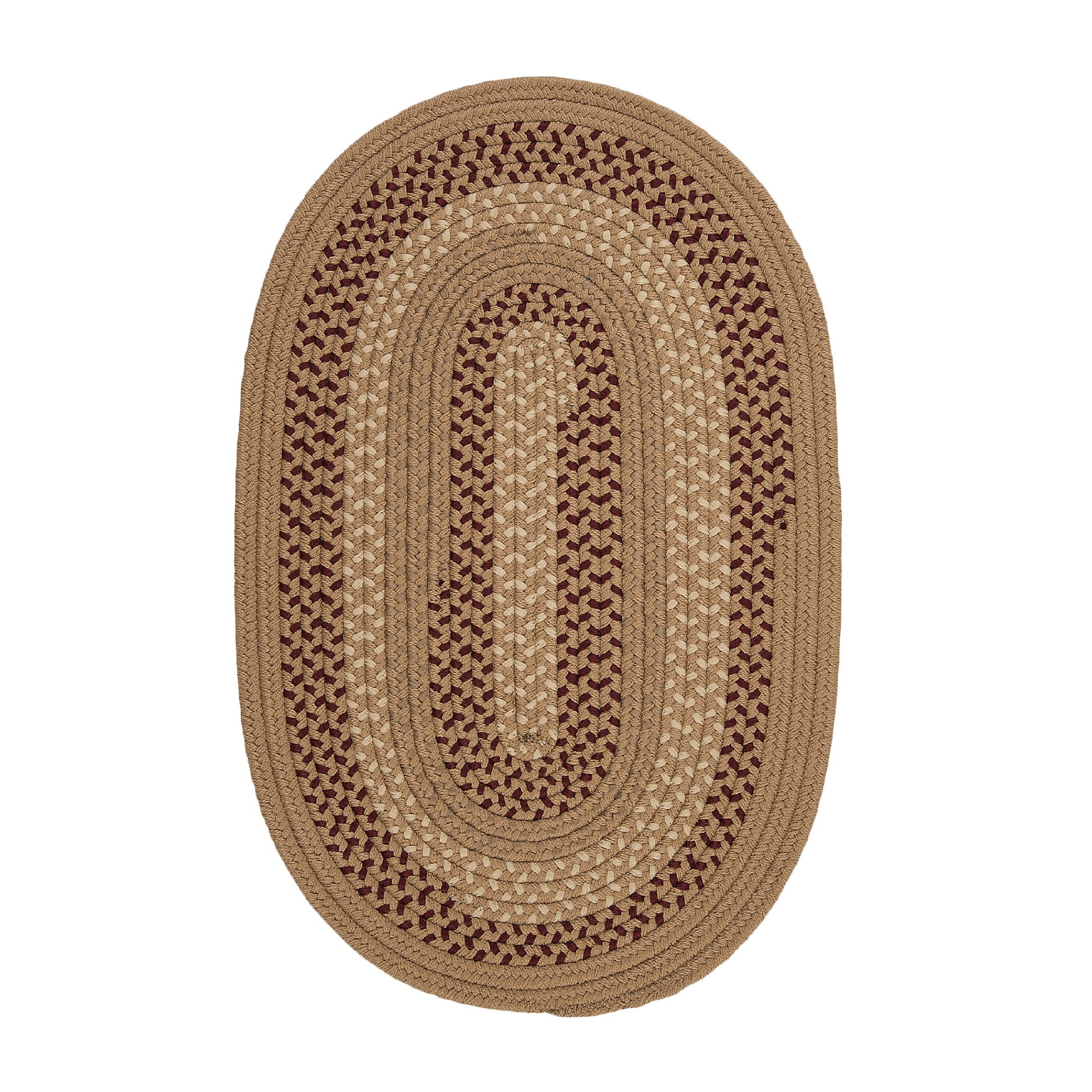 2' x 6' Taupe Handmade Reversible Oval Runner Rug