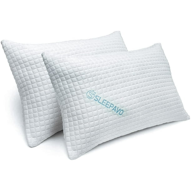 Memory Foam Pillows King Size Set of 2 Bamboo Cooling Bed Pillows for