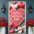 thumbnail image 5 of Red Theme Galentine's Day Banner Pink  Heart Display Heart Pattern Cherry Decoration Sweet Backdrop for Galentine's Party Girls' Gathering Friendship Celebration, 5 of 8
