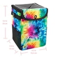 thumbnail image 5 of Tie Dye Foldable Car Trash Can with Lid, Leak-Proof Car Trash Bin, Hanging Storage Bag Car Garbage Can, 5 of 6