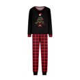 thumbnail image 4 of Yuaguia Family Christmas Matching Pajamas Set, Wish You a Merry Christmas Tree Letter Print Long Sleeve Tops and Red Black Plaid Pants, Holiday Sleepwear, Women 3XL, 4 of 5