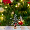 thumbnail image 7 of Christmas Tree 11.8inch Artificial Christmas Trees Mini Christmas Trees Artificial Table Top Little Xmas Decorations with Holiday Ball Ornaments Red Berry Pinecone for Home Party Xmas Decor, 7 of 7
