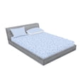 thumbnail image 2 of Ambesonne Floral Fitted Sheet & Pillow Sham Set, Small Retro Flowers, Full, Blue Violet Pale Blue, 2 of 2