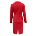 thumbnail image 6 of Njoeus Women's V Neck Lepal Collar Work Pencil Dress Long Sleeve Office Bodycon Dresses Cocktail Party Midi Dresses, 6 of 6