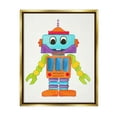 thumbnail image 3 of Stupell Industries Bold Smiling Robot Vivid Playful Kids Illustration Painting Metallic Gold Floating Framed Canvas Print Wall Art, Design by Elvira Errico, 3 of 5