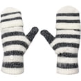 thumbnail image 3 of 1Pair Winter Fashion Women Gloves Warm Wool Windproof Knitted Convertible Fingerless Mittens, 3 of 6