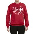 thumbnail image 2 of Wild Bobby His Grace Is Enough Heart Inspirational/Christian Unisex Crewneck Graphic Sweatshirt, Red, 3X-Large, 2 of 5