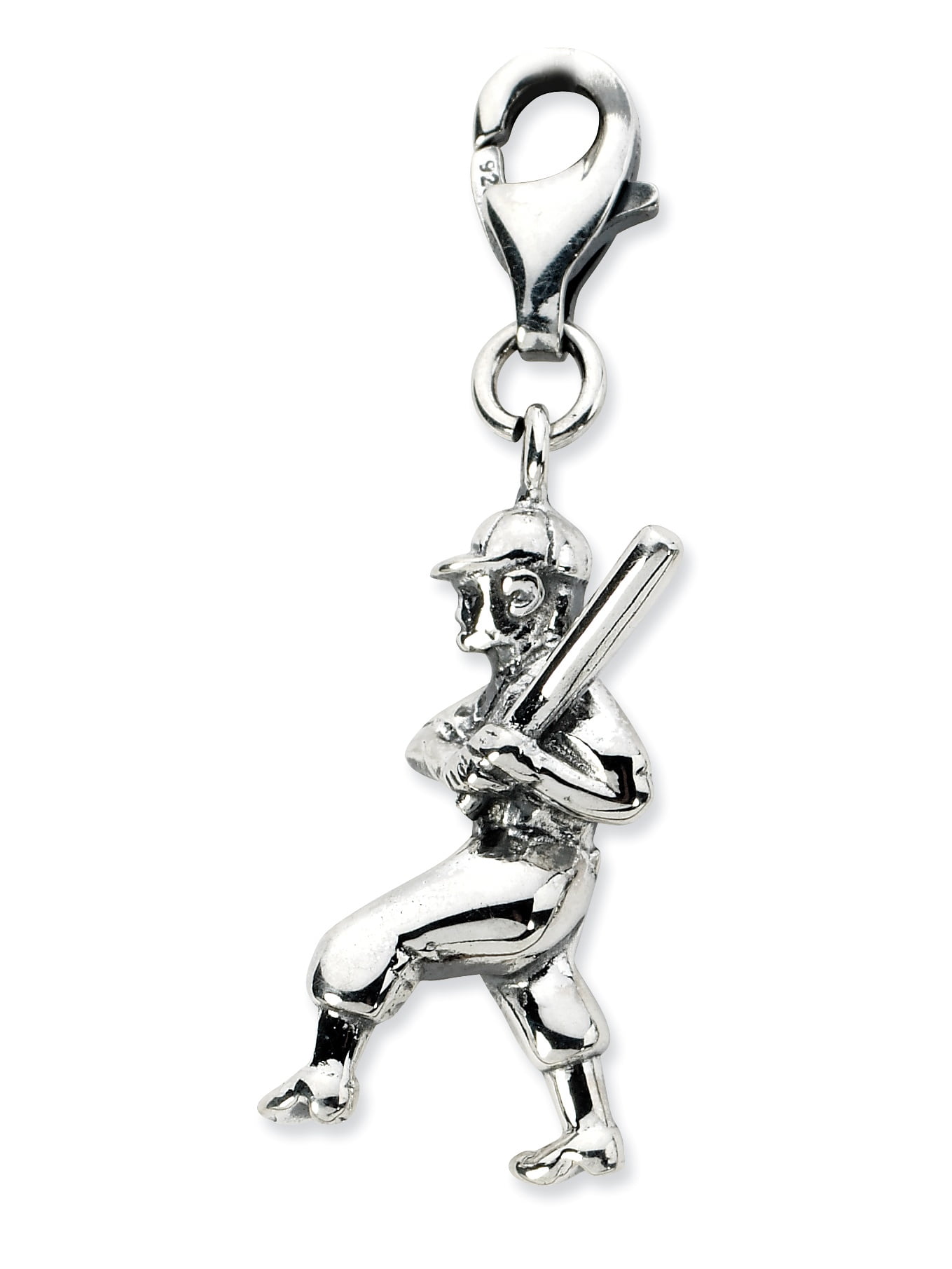 Sterling Silver 3-D Antiqued Buddha w/Lobster Clasp Charm 
