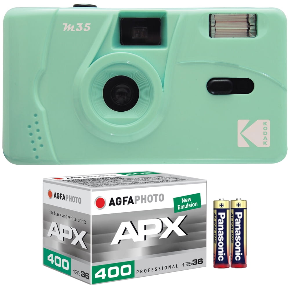 Kodak Vintage Retro M35 35mm Film Camera Mint Green + AgfaPhoto APX 400