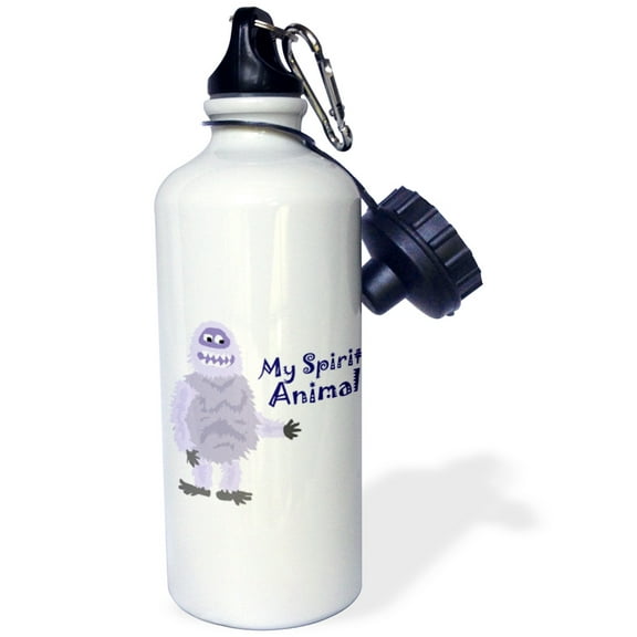 3dRose, Funny Abominable Snowman is My Sprit Animal, Flip Straw 21oz Water Bottle