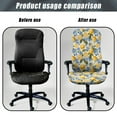 thumbnail image 4 of Xoenoiee Lemon Floral Print Computer Office Chair Covers Universal Fit Desk Rotating Chair Slipcovers, Removable Washable Rotating Chair Anti-Dust Spandex Chair Protector Cover, L, 4 of 7