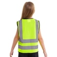 thumbnail image 2 of YONGHS Girls Boys Safety Vests with Reflective Stripes Hi Vis Viz Zipper Front Volunteer School Activity Waistcoat B Fluorescent Yellow 10-12, 2 of 7