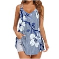 thumbnail image 2 of Taqqpue Women's Plus Size Tank Tops Sleeveless Cotton Flowy Floral Print V Neck Blouses Shirts Spaghetti Strap Summer Tops Casual Loose Fit Beach Vacation Tunic T Shirt for Women S-XXL, 2 of 6