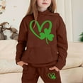 thumbnail image 2 of Xmyrz St Patricks Day Little Girl Holiday Outfits Pants Set Sweatsuits Hooded Classic Heart Long Sleeve Tracksuit Casual Clothes Sets Clothing Suits, 2 of 5
