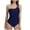 Navy, variant on PuLe One Shoulder One Piece Swimsuit for Women Tummy Control Bathing Suits Modest Full Coverage Keyhole Swimwear ﻿