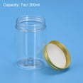 thumbnail image 4 of Uxcell 7oz/ 200ml Round Plastic Jars with Golden Aluminum Screw Top Lid 4Pack, 4 of 5