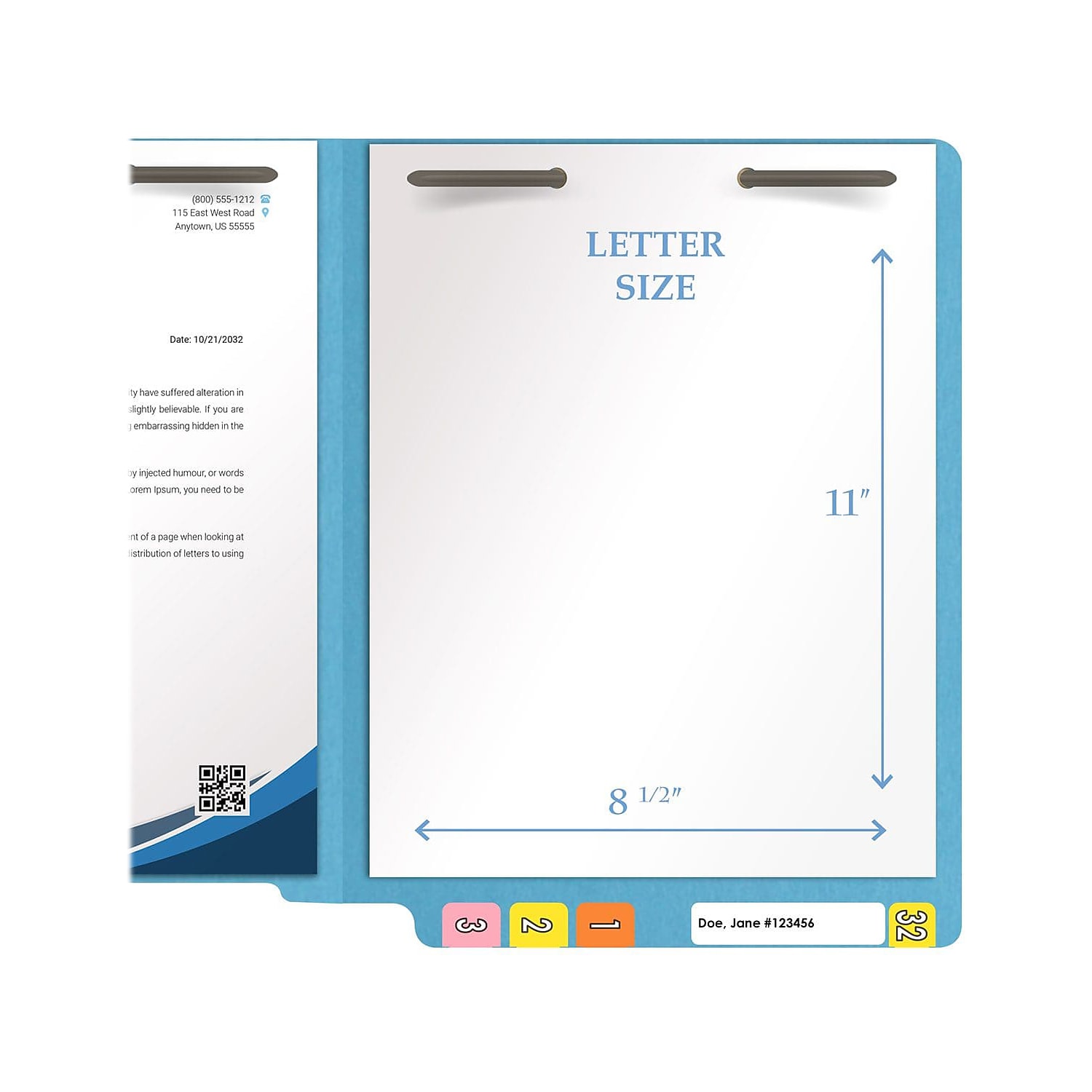 Medical Arts Press Heavy Duty End Tab File Folder Straight Cut Letter Size Dark Blue 40/Box