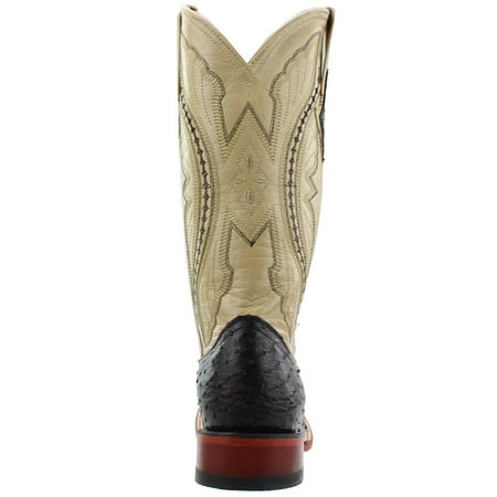 Ferrini Womens Full Quill Ostrich Square Toe Western Cowboy Boots Mid Calf Low Heel 1-2"