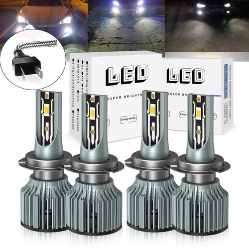 For Kia Sedona 2002-2005 2015 2016 2017 2018 4pcs Bright H7 LED Headlight High Low Beam Bulbs White