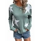 thumbnail image 2 of Suéter Informal de Punto con Cuello Redondo y Hombros Caídos con Estampado de Estrellas para Mujer Verde XL, 2 of 9