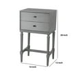 thumbnail image 5 of 2 Drawer Wooden Accent Stand With Round Tapered Legs, Gray, 5 of 5