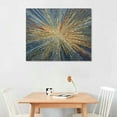 thumbnail image 2 of JEUXUS Art,20x16 Inch Hand Painted Contemporary Art Golden Blue Oil Paintings on Canvas Abstract Wall Art Modern Textured Artwork Art Wood Inside Framed Hang Wall Decoration Abstract Painting, 2 of 4