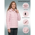 thumbnail image 4 of Wantdo Women's Winter Coat Windproof Hooded Puffer Jacket Warm Winter Fleece Coat Pink M, 4 of 7