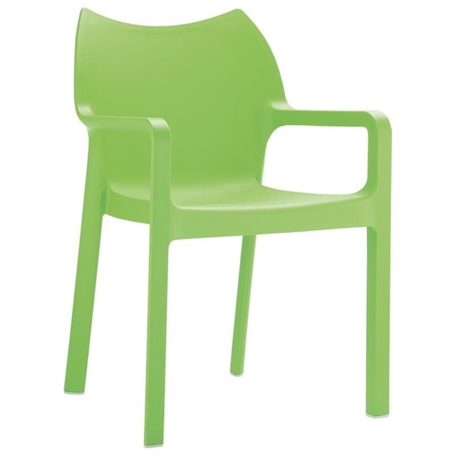 Compamia Diva Chaise d'Extérieur en Résine pour Salle à Manger de Patio avec Accoudoirs, Vert Tropical