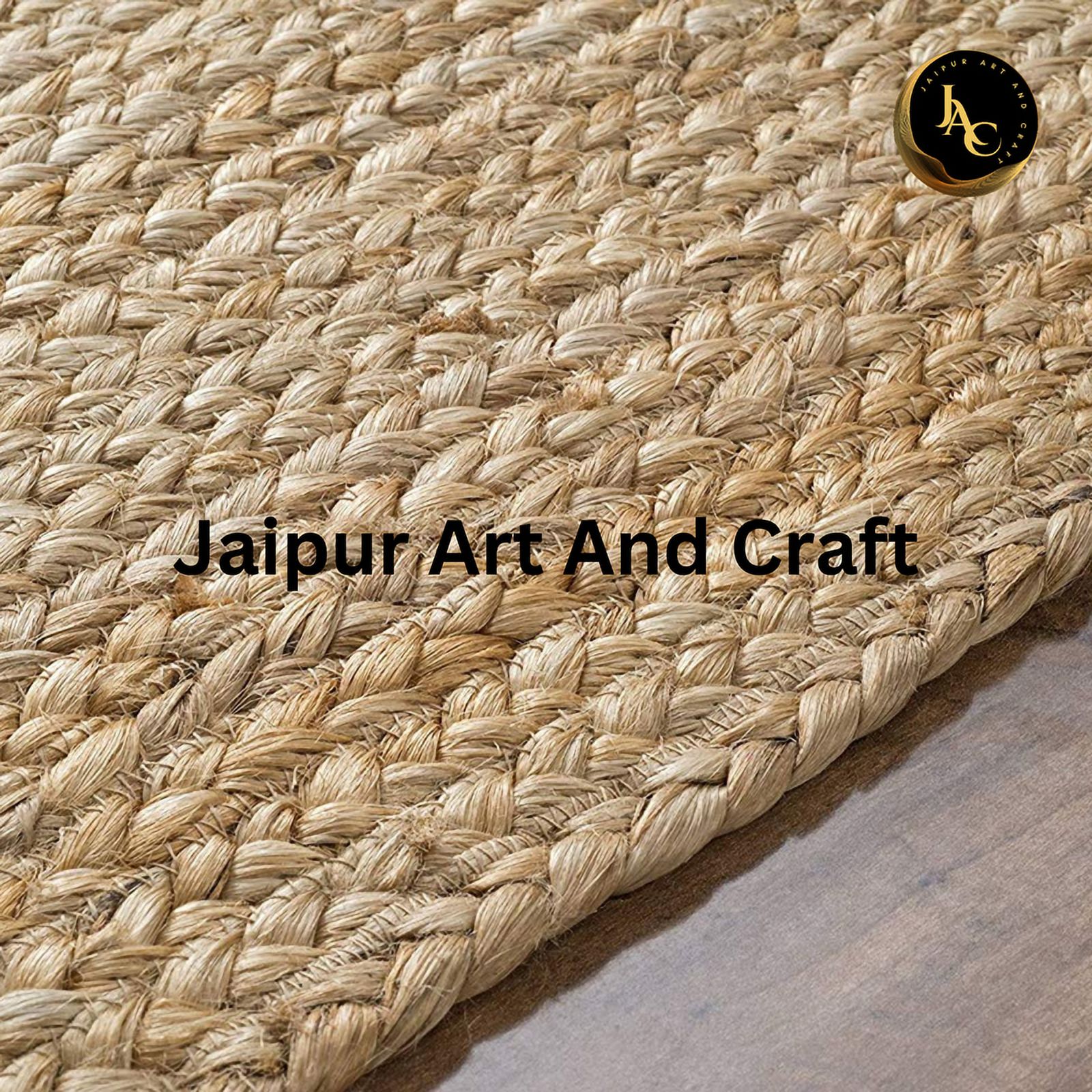 Jaipur Art And Craft Jute Area Rug Rectangle Braided Reversible Carpet for Bed Room (2x6 Sq ft)