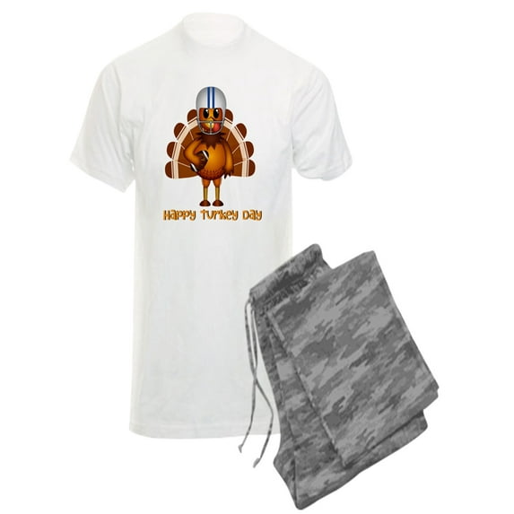 CafePress - Happy Turkey Day - Men's Light Pajamas