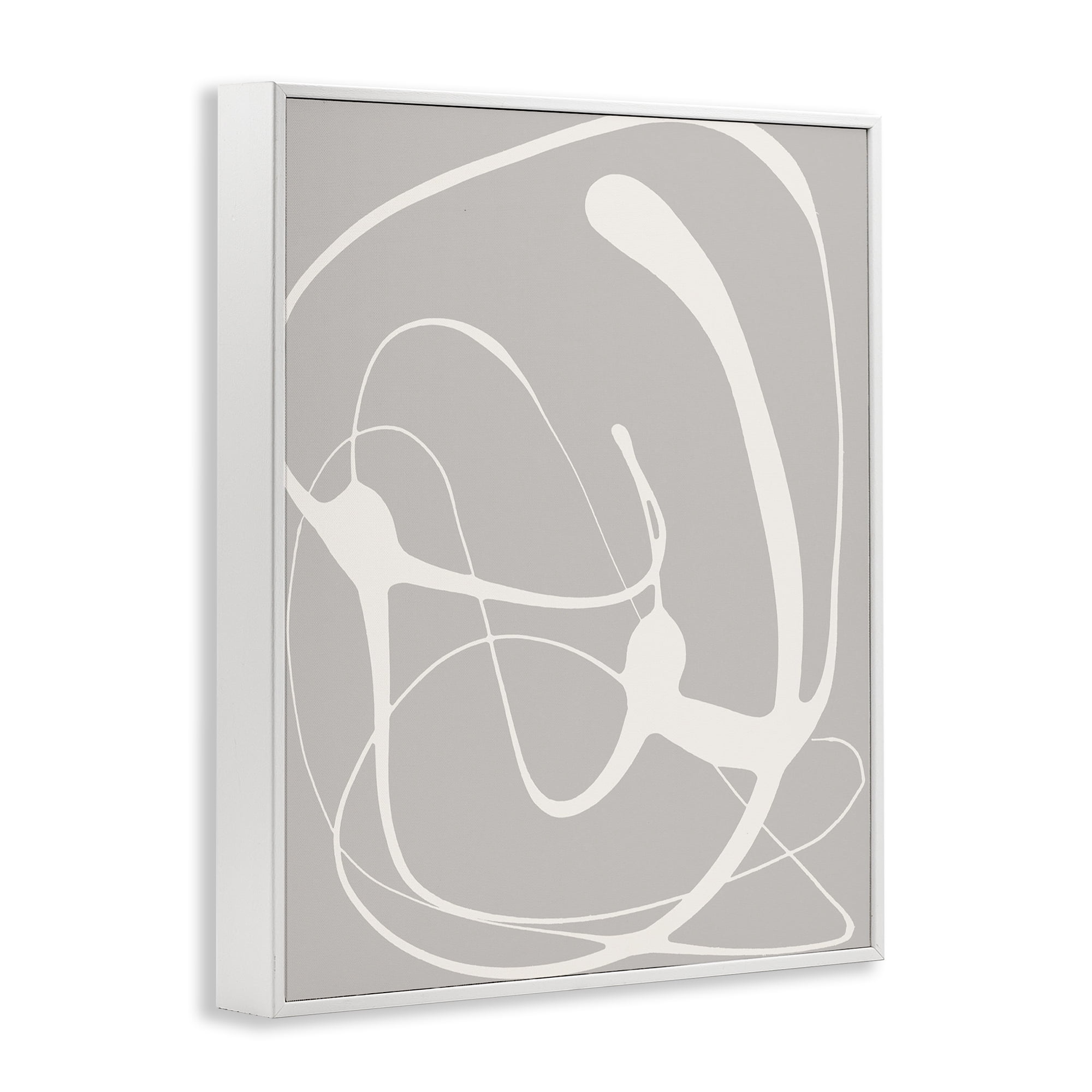 Stupell Industries Beige Very Abstract Figure Abstract Painting White Framed Art Print Wall Art, 11 x 14