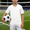thumbnail image 2 of HVOBTTY Summer Toddler Kid's Short Sleeve V-Neck T-Shirt Solid Color Mesh Sport Comfortable Casual Wear Top, 2 of 5