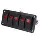 thumbnail image 3 of Panel de interruptores, interruptor basculante impermeable LED de 5 bandas con pegatina para barco RV 12V 24V DC, 3 of 12