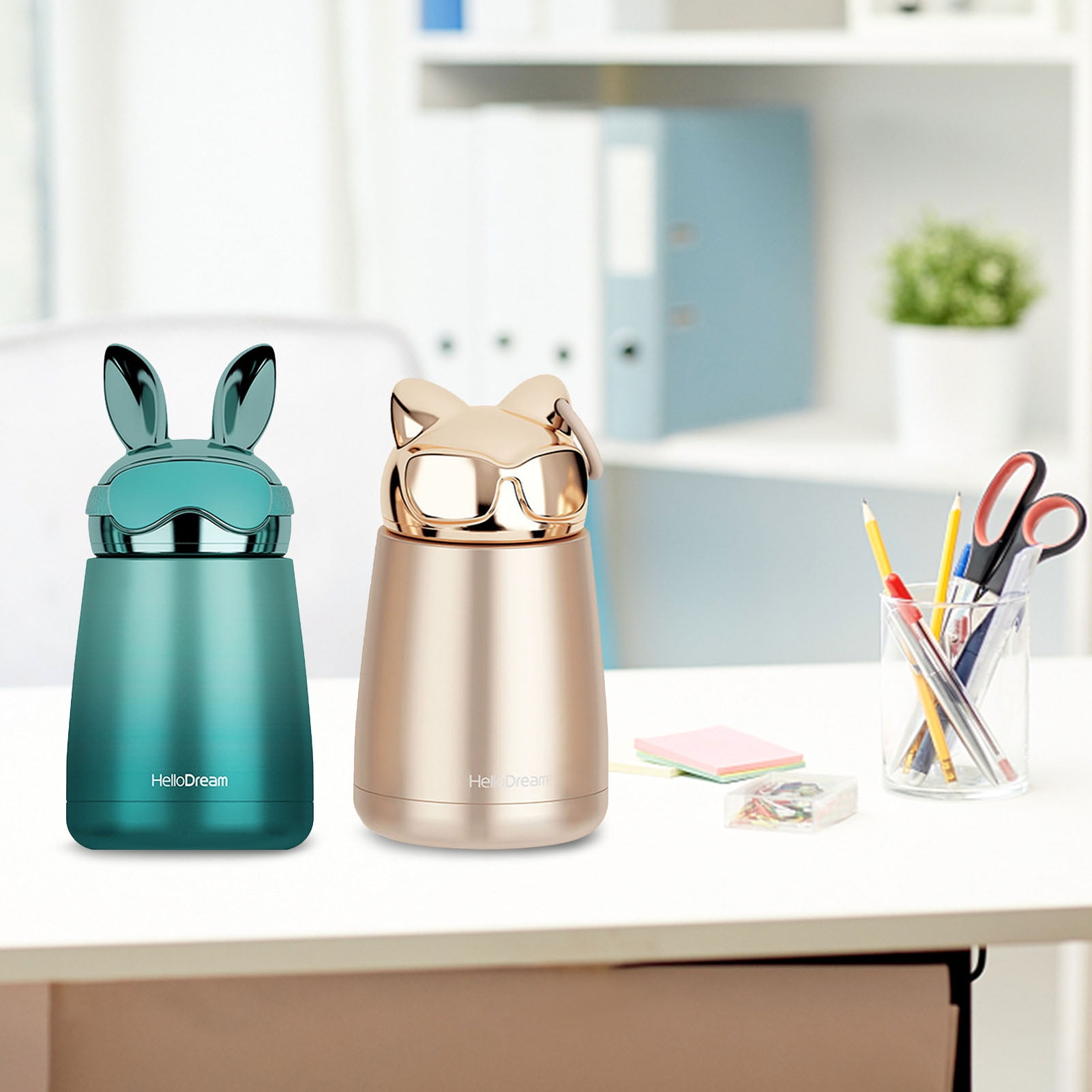 Travel Mug Travel Cup Cute Rabbit Shape Insulation Student Stainless Steel Outdoor Indoor