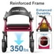 thumbnail image 2 of Andadores HOMLAND para personas mayores con asiento, andador plegable con ruedas, marco de aluminio reforzado, ruedas grandes de goma de 20 cm para todo terreno, andador ligero con ruedas y altura aju, 2 of 5