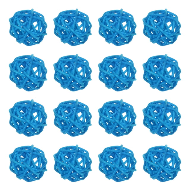 Uxcell 16-Pack Bolas Decorativas de Ratan Tejido 30mm/1.2 Pulgadas para Navidad Bodas Acción de Gracias Azul Oscuro