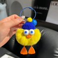 thumbnail image 1 of Lindo llavero colgante de coche de pato de piel de conejo, muñeco de peluche, pequeño colgante de bolsa de bola de carbón, 1 of 6