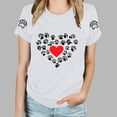thumbnail image 3 of TKLPEHG Western Tops For Women Short Sleeve T Shirts Crew Neck Fashion Casual Loose Dog Paw Print Graphic Tee Summer Comfy Outfits (White,S), 3 of 5