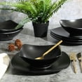 thumbnail image 2 of Gibson Home Zen Buffet Matte Porcelain 8 Piece Dinnerware Set - Black, 2 of 6