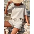 thumbnail image 4 of EASYBRAUS Women Batwing Sleeve Top and Shorts Set Summer 2025 Casual Two Piece Outfit S-XXL, 4 of 7