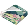 thumbnail image 2 of Salouo Flamingo Print Bed Blankets,Flannel Blanket Comfortable Air Conditioning Blanket Lightweight Blanket for Sofa Bed Travel & Couch -80"x60", 2 of 8