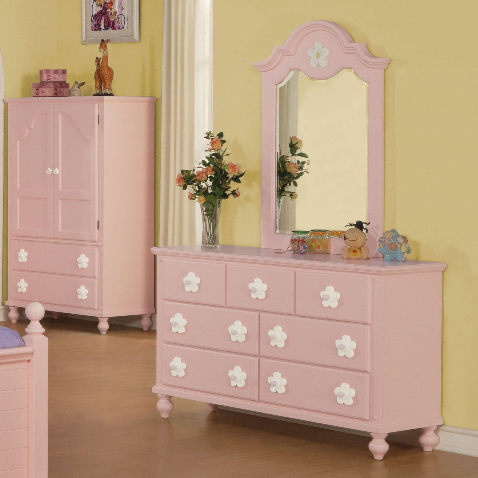pink kids dresser