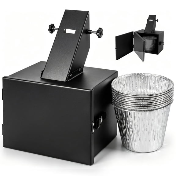 Pellet Grill Grease Bucket with 10 Foil Liners – Smoker Grease Bucket & Drip Bucket, Enclosed Side Mount Grease Catcher for Compatible Pellet Grills and Smokers