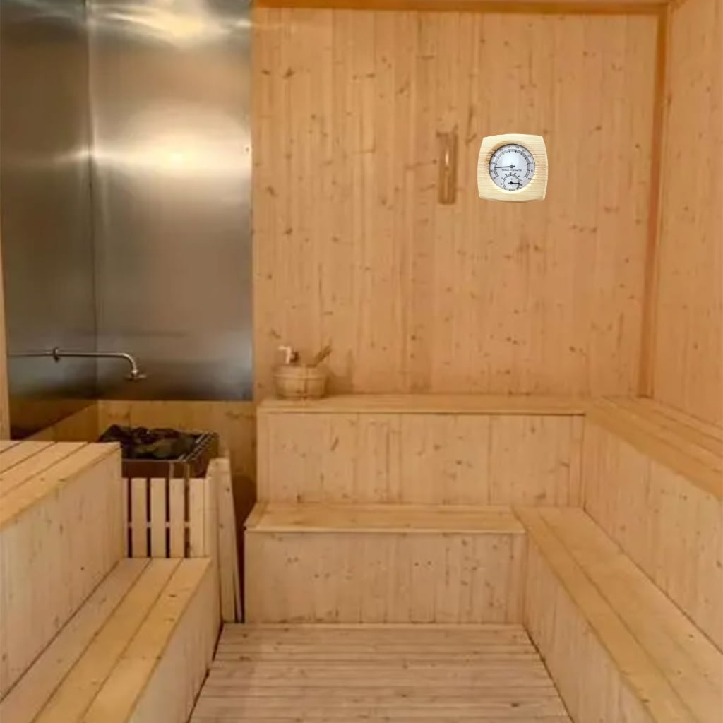 Geemin Sauna Thermometer Portable Size Wooden Sauna Room Thermometer Hygrometer Temperature Measurement Tools Accessories