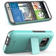 thumbnail image 2 of HTC One (M9) Case - VENA [Legacy] Slim Fit Dual Layer Hybrid Case with Kickstand & Screen Protector for HTC One M9 (2015) - Teal & Gray, 2 of 8
