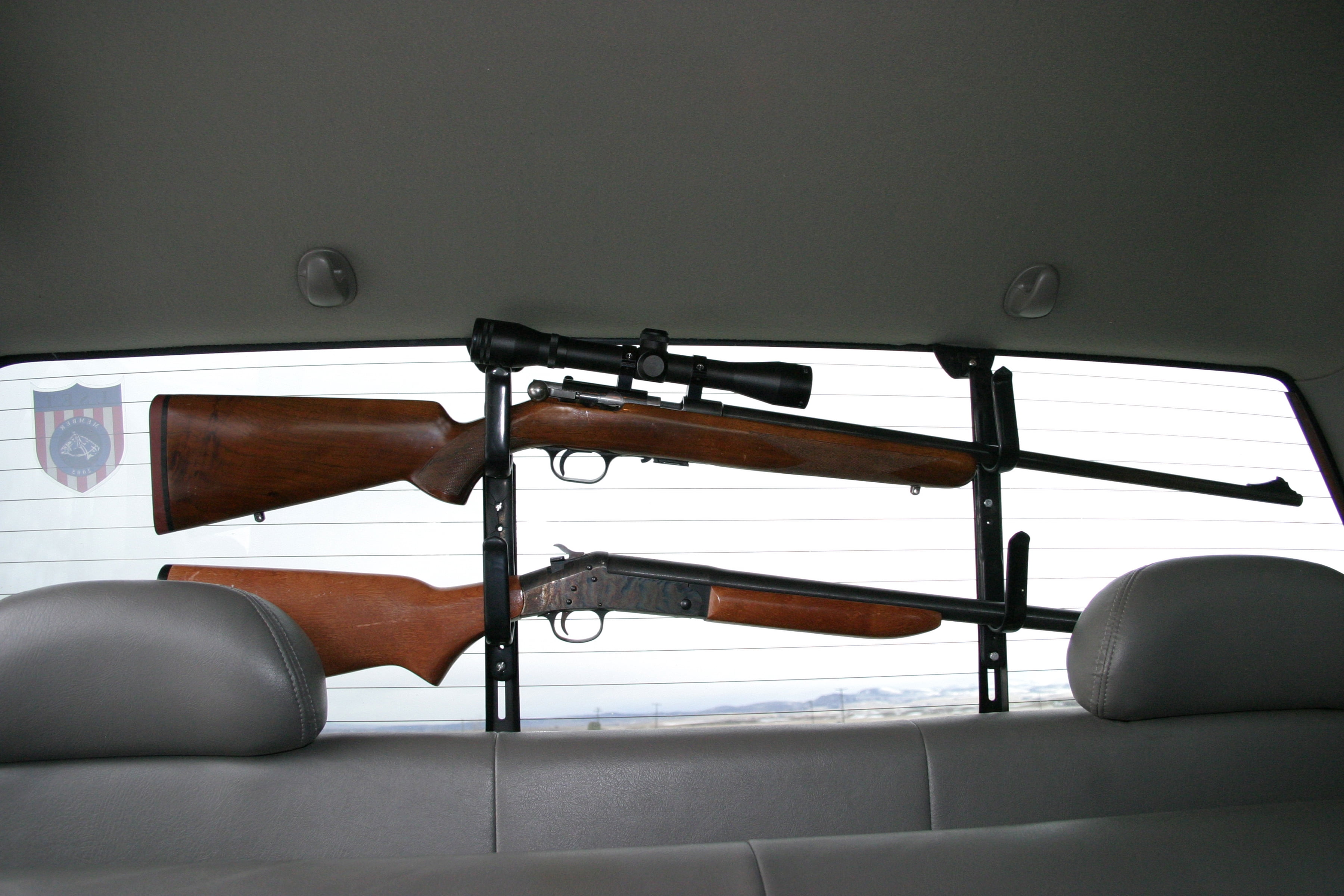 Allen Company Metal Firearm & Bow Truck Window Rack, Black