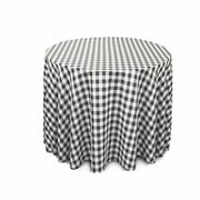 Round Checkered Tablecloth 90, 96, 108 and 120 Round. Multiple Colors Available.Sold Individual. by Runner Linens Factory (120, Black  White)